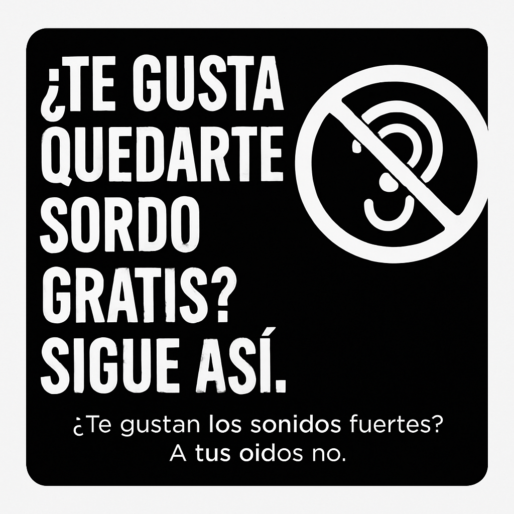 ¿Te gusta quedarte sordo gratis? Sigue así.